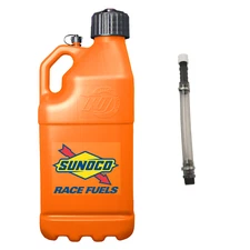 Sunoco Racing Orange 5 Gallon Race Utility Jug with Deluxe Filler Hose
