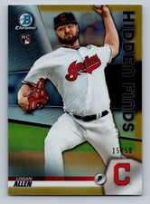 LOGAN ALLEN 2020 BOWMAN CHROME HIDDEN FINDS HF-LA GOLD REFRACTOR SP 15/50