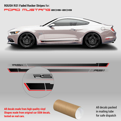Roush RS1 faded rocker stripes for Ford Mustang 2015 - 2019