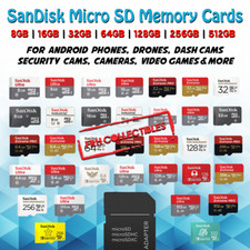 SanDisk Micro SD Card Memory 16/32/64/128/256/512 GB lot Drone Dash Camera Phone