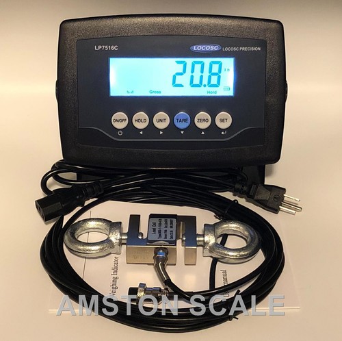 NEW 1000 LB S-TYPE LOAD CELL & LCD INDICATOR HANGING CRANE SCALE TENSION LIFTING - Picture 10 of 24