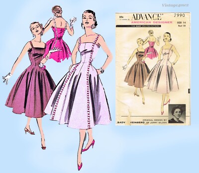 Advance 7990: 1950s Misses UNCUT Designer Dress Sz 32B Vintage Sewing Pattern FF | eBay Advance 7990: 1950s Misses UNCUT Designer Dress Sz 32B Vintage Sewing Pattern FF | eBay