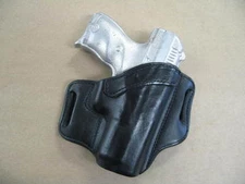 High Point 9mm OWB Leather 2 Slot Molded Pancake Belt Holster CCW BLACK RH