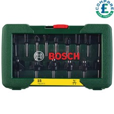 Bosch 2607019468 15 Piece Promo Line Tc 1/4" Shank Router Bit Set