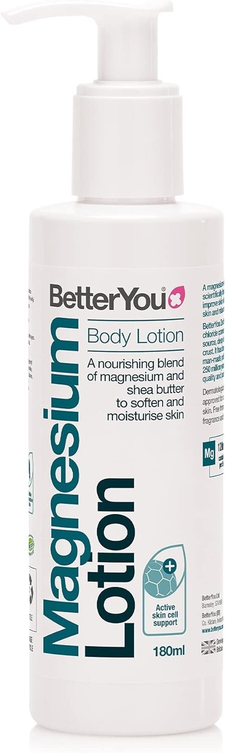 BetterYou Magnesium Body Lotion,  Natural Magnesium and Shea Butter 180ml