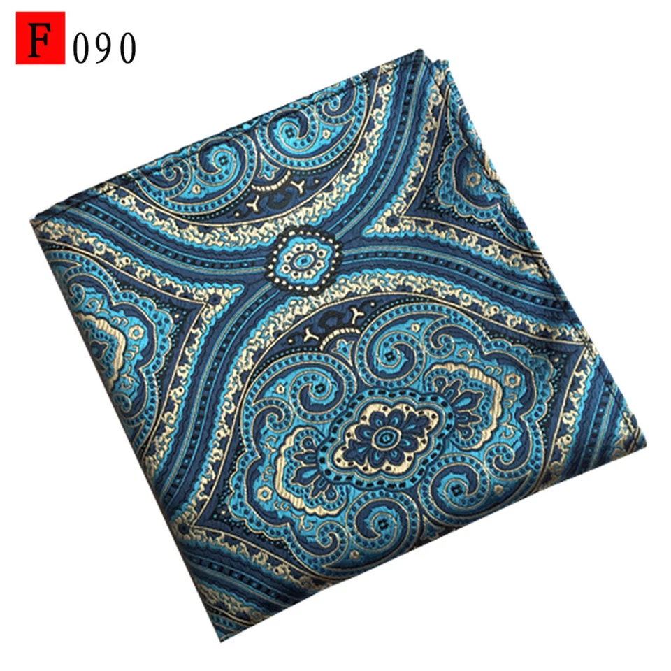 Men’s Business Pocket Square Paisley Polka Dots Print Handkerchief Wedding Party - Image 3 of 4