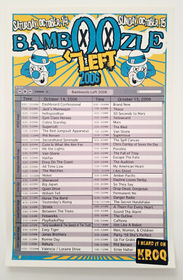 Bamboozle Left 2006 KROQ Poster All Time Low Jonas Brothers 30