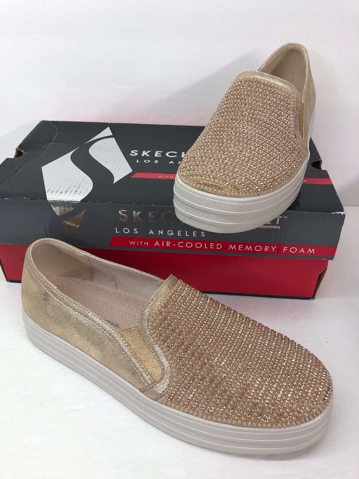 skechers rose gold sneakers