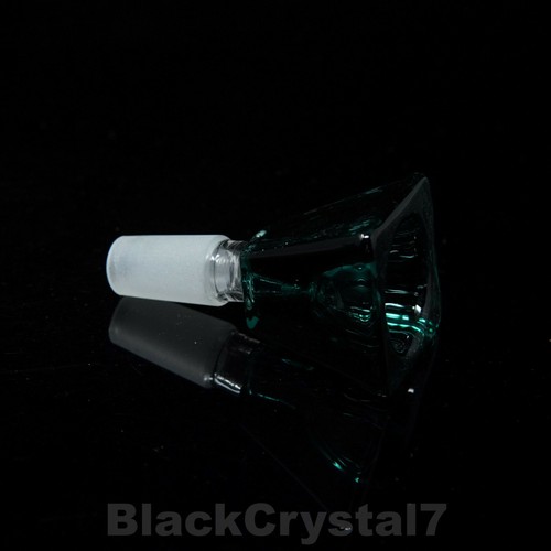 3 Zoll handgefertigte glatte dunkle Pyramide Schieber 14 mm Tabak Rauchen Schüssel Glas Pfeifen - Bild 2 von 3