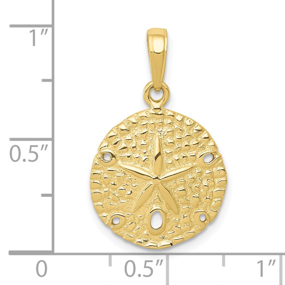 10K Yellow Gold Sand Dollar Pendant 10C4048 | eBay