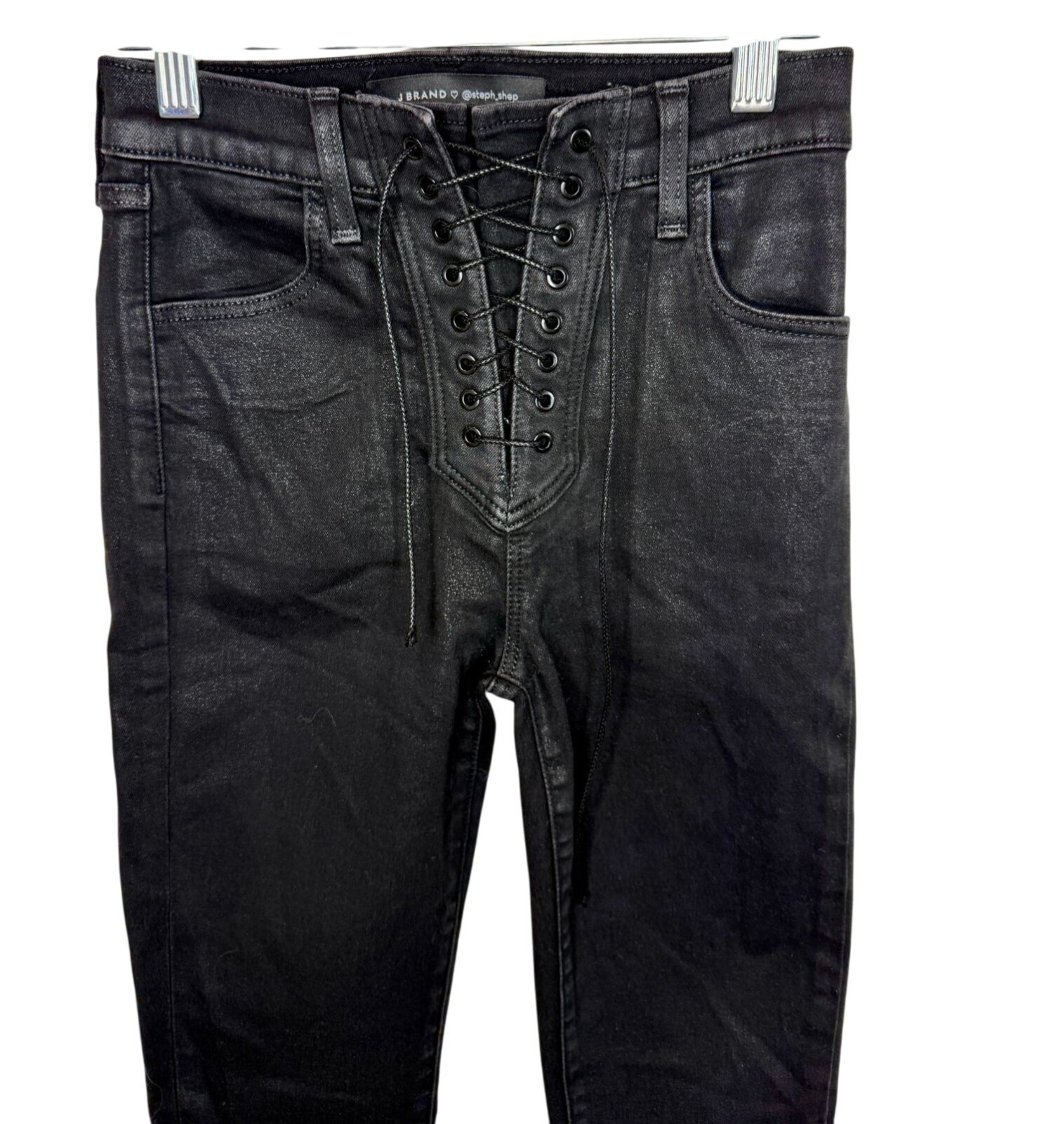 Vendetta J Brand Lace Up Jeans Washed Chambray Denim Skater Fit