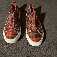 Blowfish plaid girls sneakers size 8 ,8 1/2 , slip Ons