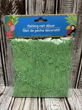 Nautical Green Fishing Net Tiki Luau Island Tropical Beach Party Wall Decor 6x8’