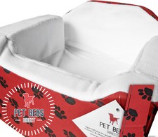 Car Seat for Dogs & Pets Travel Basket / Safety Harness Car Seat Medium Red Paws