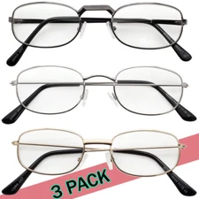 Mens Womens Reading Glasses 3 Pack Readers Eyeglasses Stylish New Specs