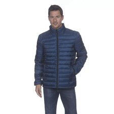 Mens Navy Blue XXL Quilted Puffer Jacket Fath...