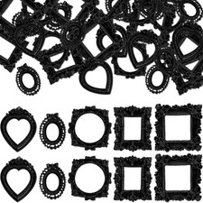 40 Pcs Vintage Mini Picture Frames Baroque Antique Small Resin Jewelry Displa...
