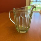 Antique Vintage Green Depression Uranium Glass Small Pitcher
