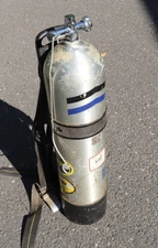 Vintage  US Divers Aluminum Aqua Lung Cylinder Tank Harness Backpack 6498  JAWS