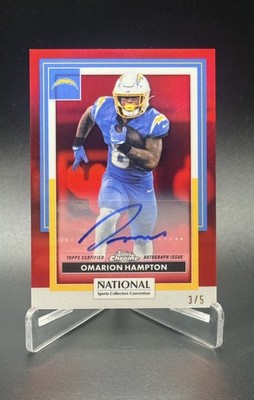 2026 Topps Chrome National Sports Convention Omarion Hampton  AUTO Red /5