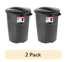 2 pack Hyper Tough 32 Gallon Heavy Duty Injection Molded Trash Can with Click