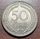 SWEDEN 1924-W 50 Ore KM# 796 AU+ UNC & Lustrous Better Date Swedish Coin — photo 2