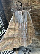 Glenora Floral Lace Tiered Skirt Cotton Blend Boho Cottagecore Vintage SP Office