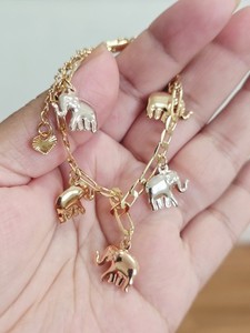 Authentic Beautiful Elephant Bracelet 18k Gold Plated Oro Laminado