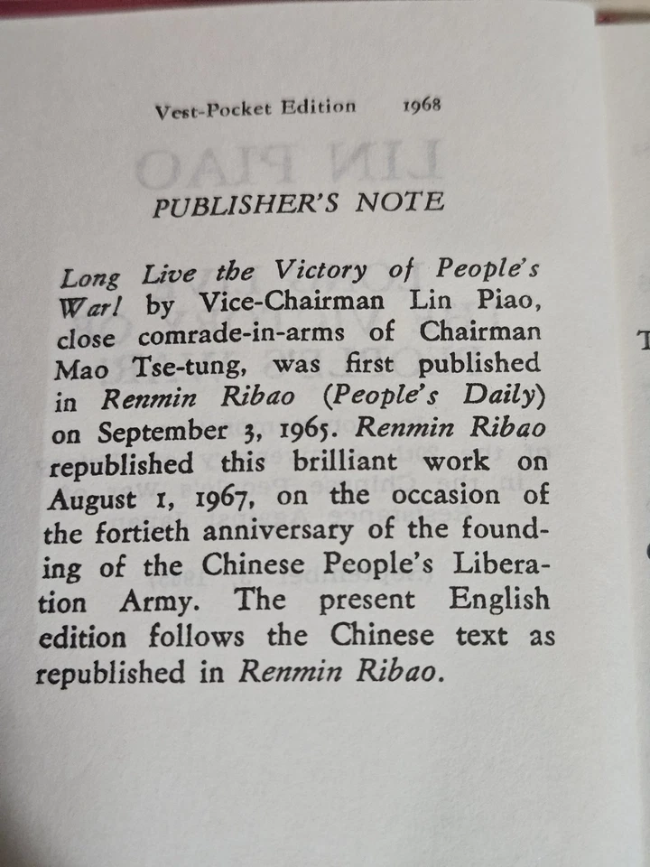LONG LIVE THE VICTORY OF PEOPLE'S WAR, by Mao Tse-Tung's ProtΓ©gΓ©, Lin Piao - Image 3 of 4