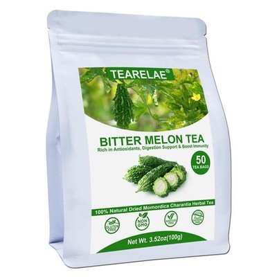 Bitter Melon Tea Bags - 50 Count - 100 Pure Herbal Tea - Caffeine-Free, Non-GMO
