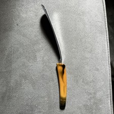 Vintage Shoe Horn w/ Bakelite Handle Butterscotch Black 9" Long