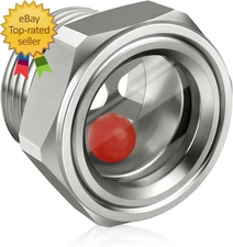 1   NPT Male Hex Head Stainless Steel Oil Sight Glass Liquid Level Gauge Oil Ind