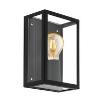 "Eglo Wandleuchte, Deckenleuchte \"Alamonte 1\" IP44 E27 Stahl Schwarz 94831"