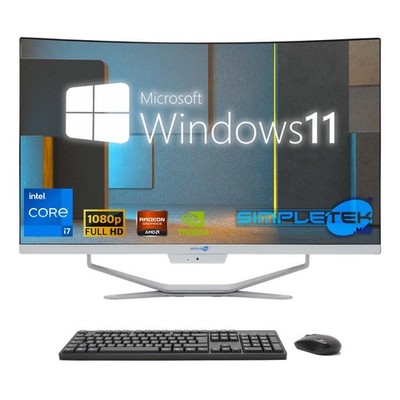 All In One I7 27'' Curved Win 11 Ram 64Gb Ssd 4Tb Gpu Gtx1660 Pc Editing Gaming