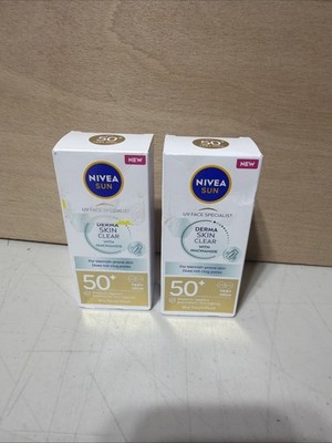 NIVEA SUN Derma Skin Clear LSF50+ (40ml) Gesichts-Sonnencreme mit Anti-Makel X 2