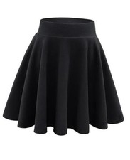 Girls Pleated Skater Uniform Skirts with Built in Shorts for 12-13 Years Black