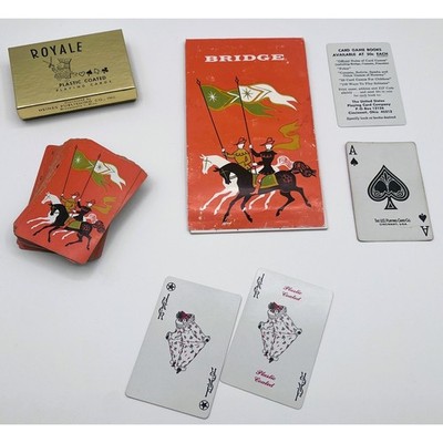 Rare Complete Deck Royale Vintage Heines Playing Bridge/ Cards Plus Scorepad Lot