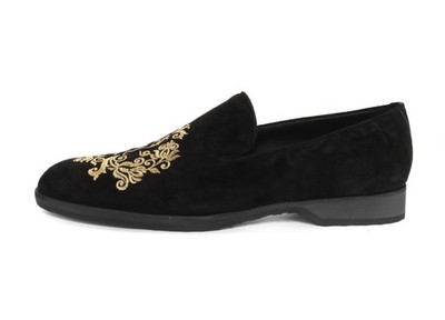 BILLIONAIRE COUTURE LOAFERS calf suede black extra-luxury Italy EU 44