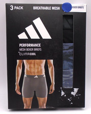 NEW MEN'S "ADIDAS 3 PACK PERFORMANCE MESH BREATHABLE MESH BOXER BOXER BRIEFS "