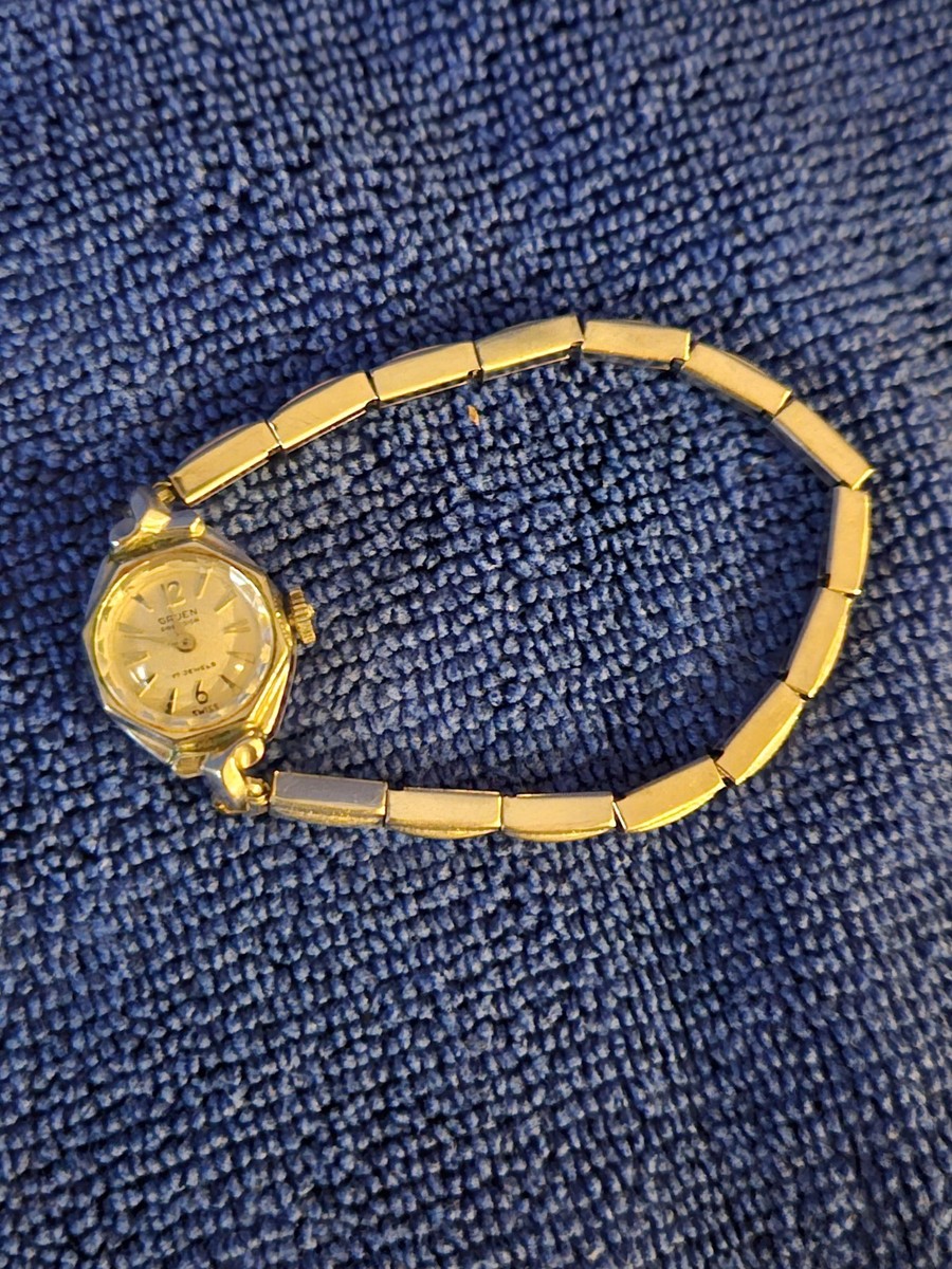 Gruen 17 Jewel Precision 10K RGP Bezel Wind-Up Ladies Cocktail