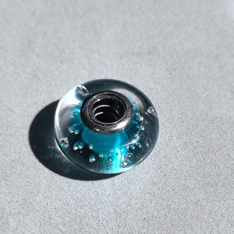 Pandora Turquoise Blue Bubbles Murano Glass Charm