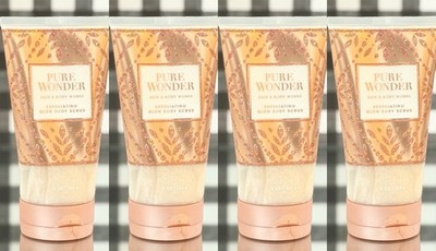 4 Pack~Bath & Body Works PURE WONDER Exfoliating Glow Body Scrub 8 oz