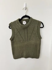G. Label by GOOP Chandler Drop-Stitch Vest | Light Olive | Size S