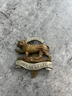 WW2 Leicestershire Regiment Cap Badge.  Hindoostan Tiger Insignia. Bi- Metal
