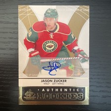 2012-13 SP Game Used Edition Authentic Rookies Auto Jason Zucker Autograph 