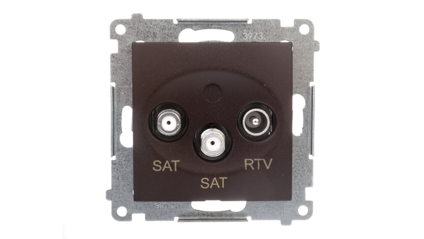 Simon 54 SAT/SAT-RTV Antenna Socket Brown Matte DASK2.01/46