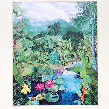 Tropical Jungle Print Wall Art Painting Landscape Caribbean Vintage Palm Tree