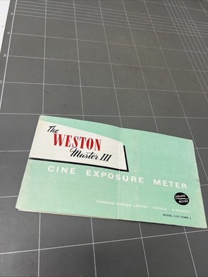 VINTAGE CAMERA BROCHURE OWNERS MANUAL PHOTO PHOTOGRAPHY WESTON METER