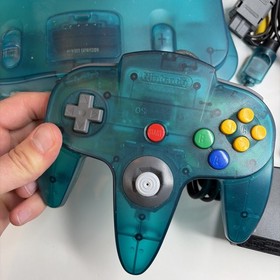 Nintendo 64 N64 Funtastic Ice Blue Console W/ Matching OEM Controller