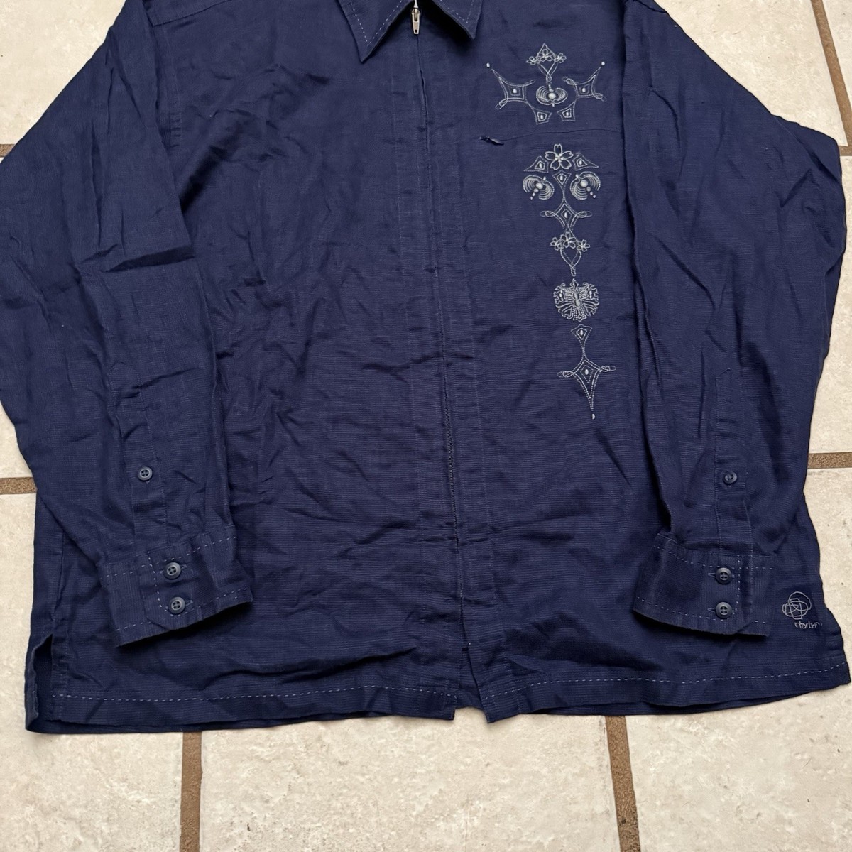 Vintage Patagonia Rhythm Embroidered Full Zip Up Shirt Men's Large